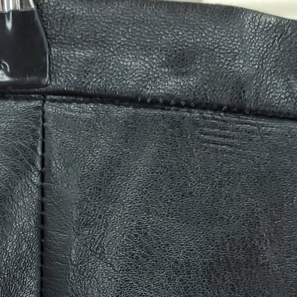 KORS Michael Kors 100% Leather Mini Pencil Skirt M Black - Picture 15 of 16